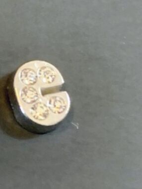 Letter C Bling Charm For Floating Lockets